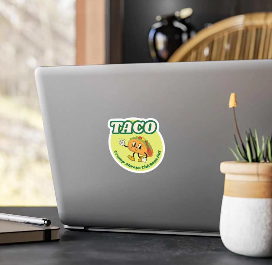 Funny Taco Trump Always Chickens Out Car Magnet - Stickers