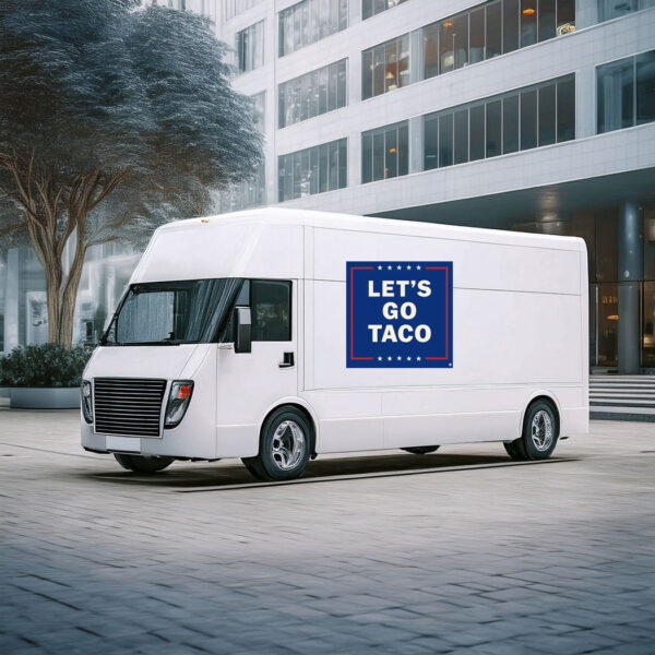 Let's Go Taco Political Humor Square Vinyl Stickers, Anti Trump Sticker