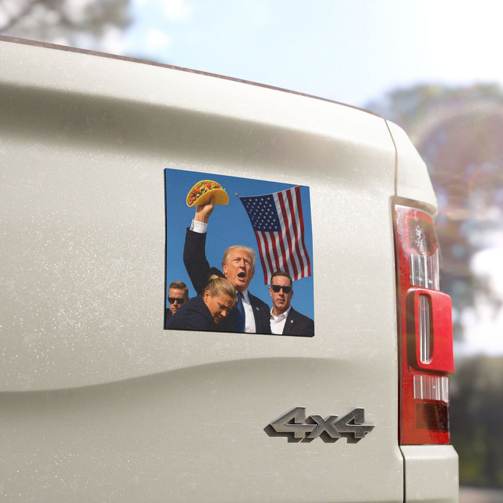 Let’s Go Taco Trump Always Chickens Out Car Magnets