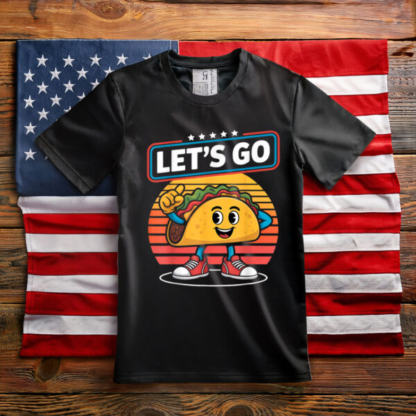 Funny Dabbing Taco Let'S Go Trump Chickens Retro Style T-Shirt