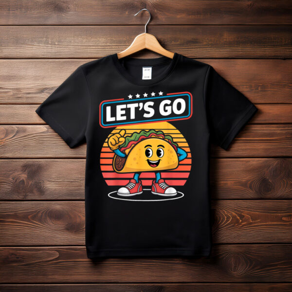 Funny Dabbing Taco Let'S Go Trump Chickens Retro Style T-Shirt