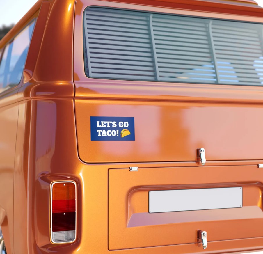 Let's go TACO! Trump Funny Taco Bumper Stickers, Car Decals