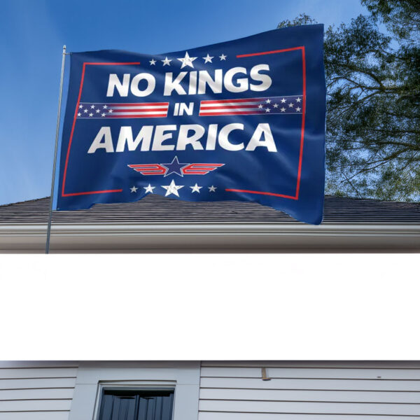 No Kings in America Flag, Anti-Trump, Protest Flag