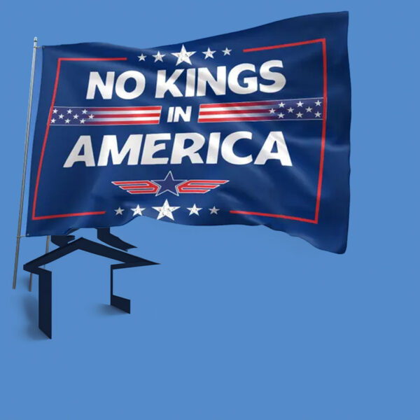 No Kings in America Flag, Anti-Trump, Protest Flag