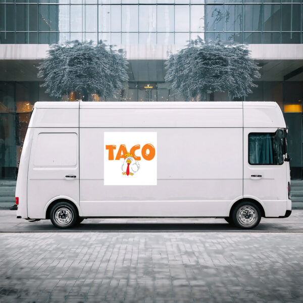 Taco Trump Always Chickens Out Car Magnet - Sticker