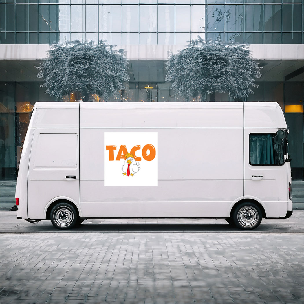 Taco Trump Always Chickens Out Car Magnet - Sticker
